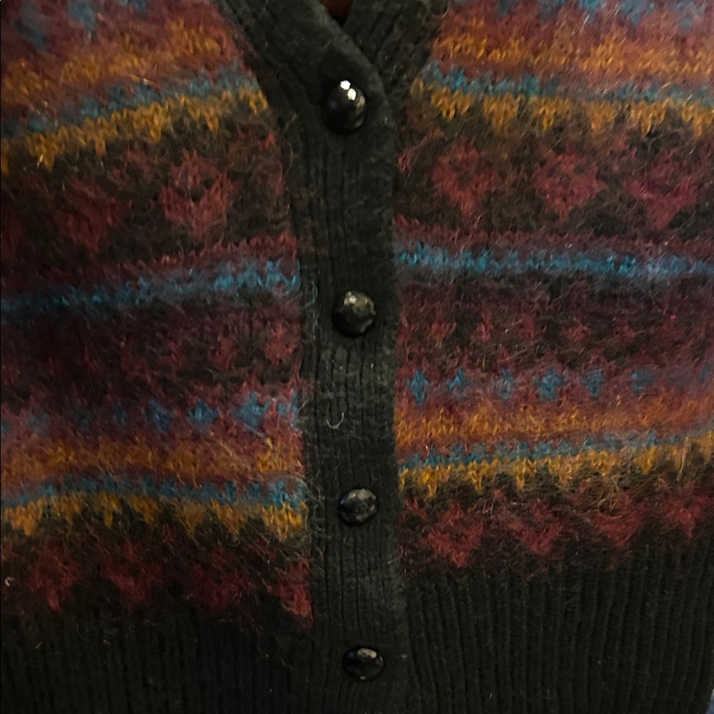 Colorful Patterned Cardigan Sweater - Picture 4 of 7